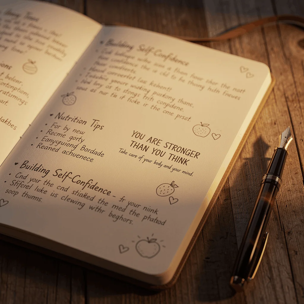 Journal intime avec un stylo posé à côté